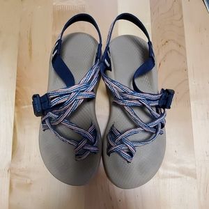 Womens Chacos ZX2 Blue Pink Beige